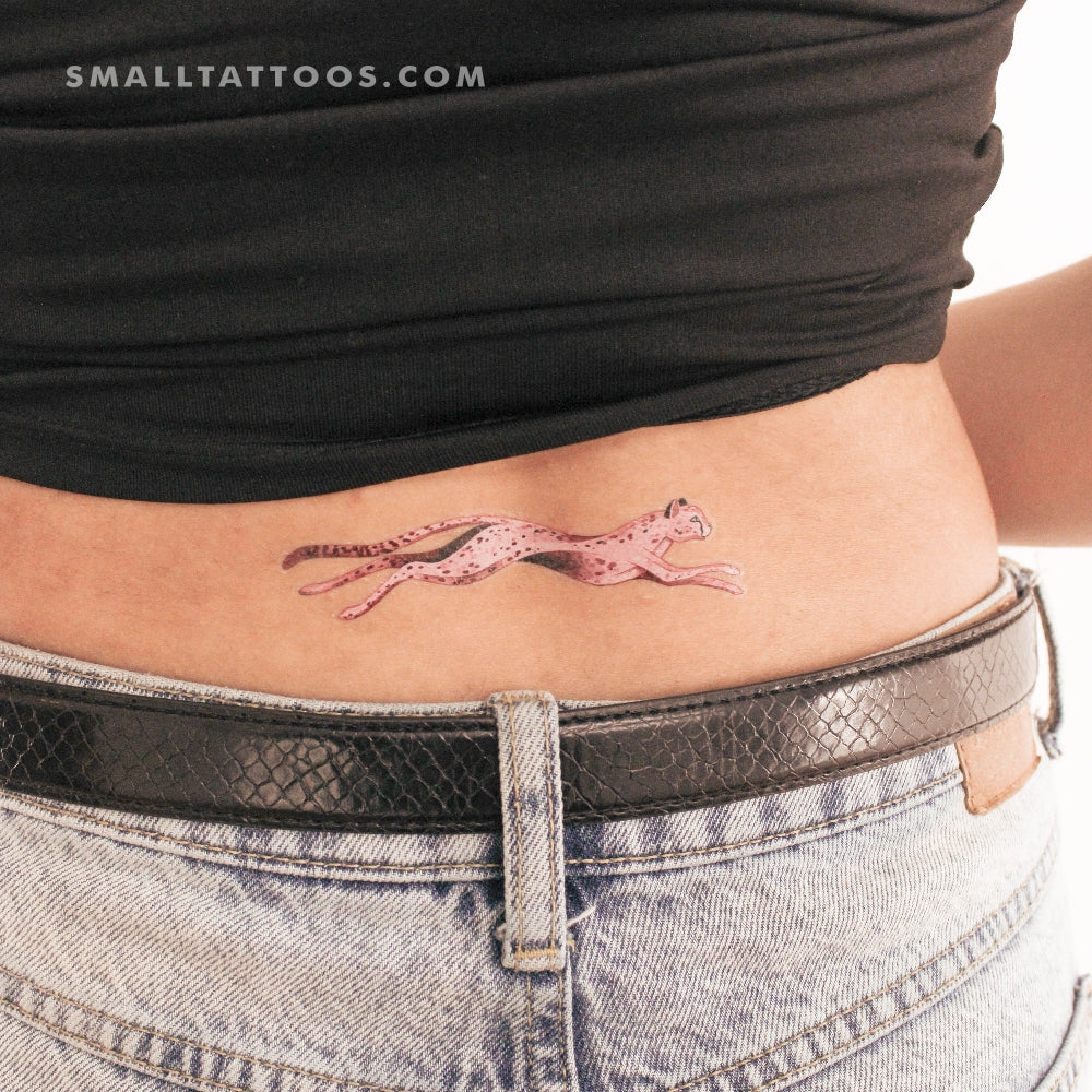 Tatuaje temporal de leopardo rosa de Ann Lilya (juego de 3)