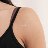 White Ink Sharp Crescent Temporary Tattoo (Set of 3)