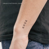 2002 Birth Year Temporary Tattoo (Set of 3)