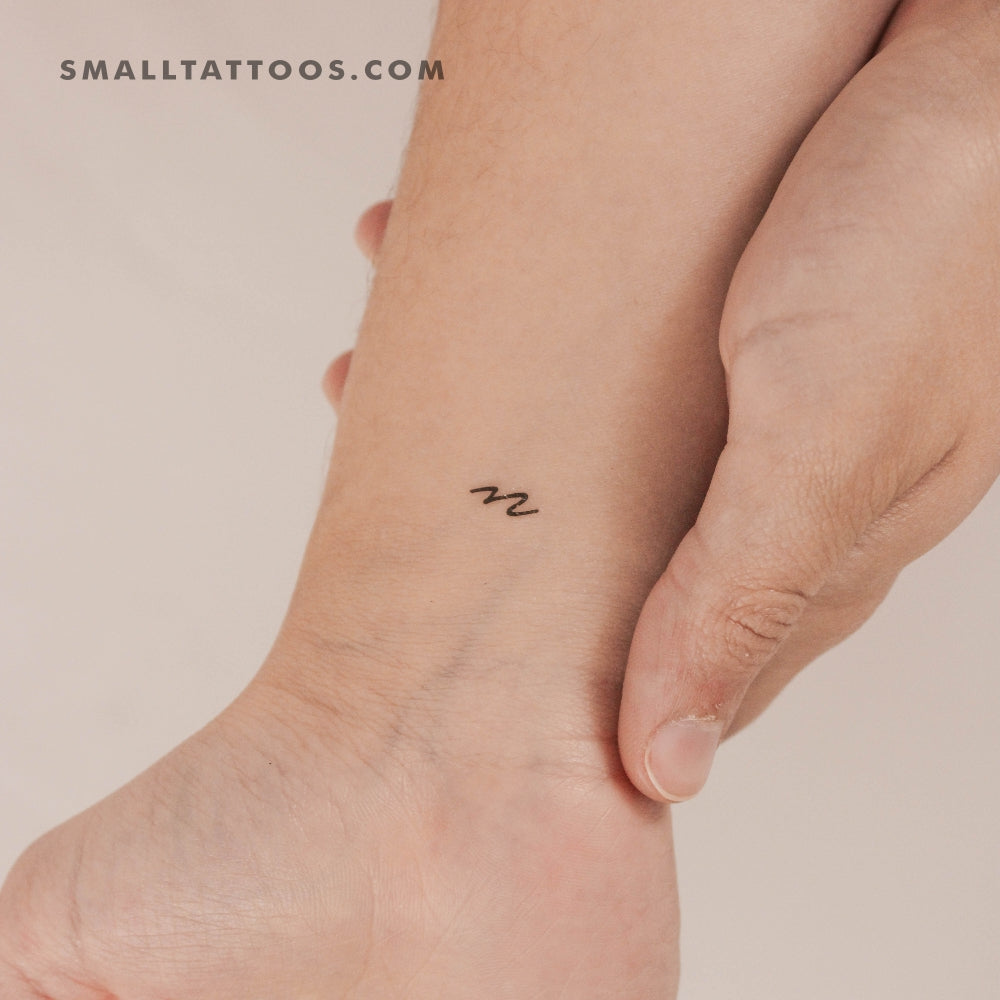 Tatuaje temporal de letra N escrita a mano (juego de 3)