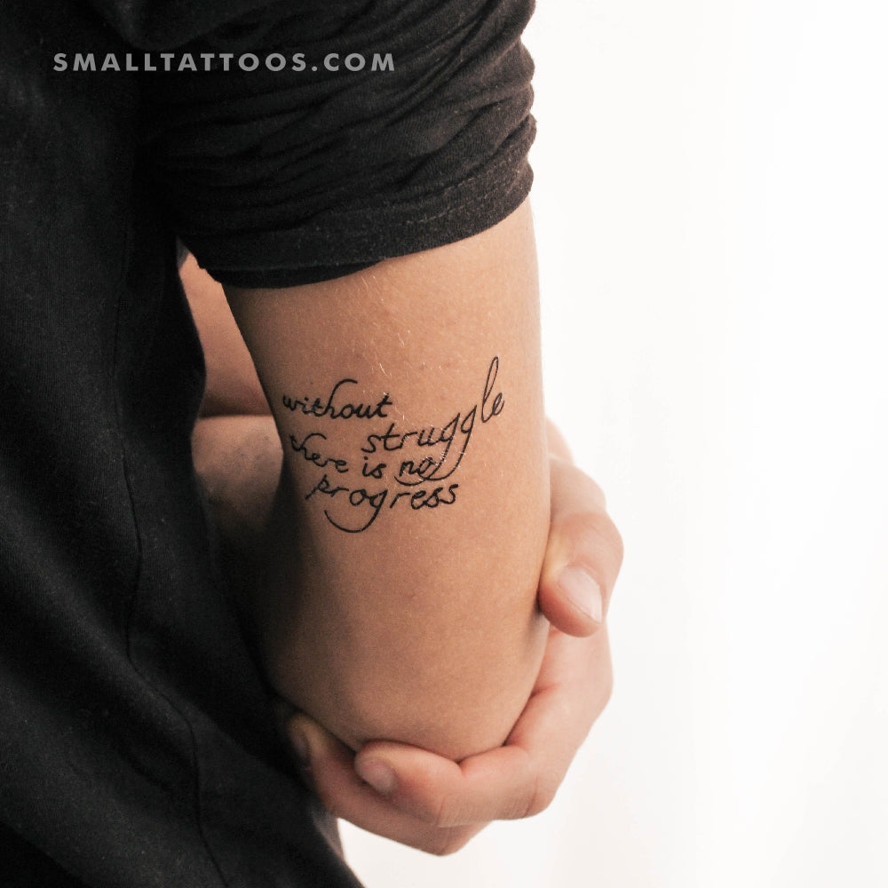 Tatuaje temporal "Sin lucha no hay progreso" (juego de 3)
