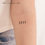 1111 Angel Number Temporary Tattoo (Set of 3)