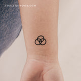 Borromean Rings Temporary Tattoo (Set of 3)