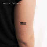 Black USA Flag Temporary Tattoo - Set of 3