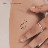 Small Llama Temporary Tattoo - Set of 3
