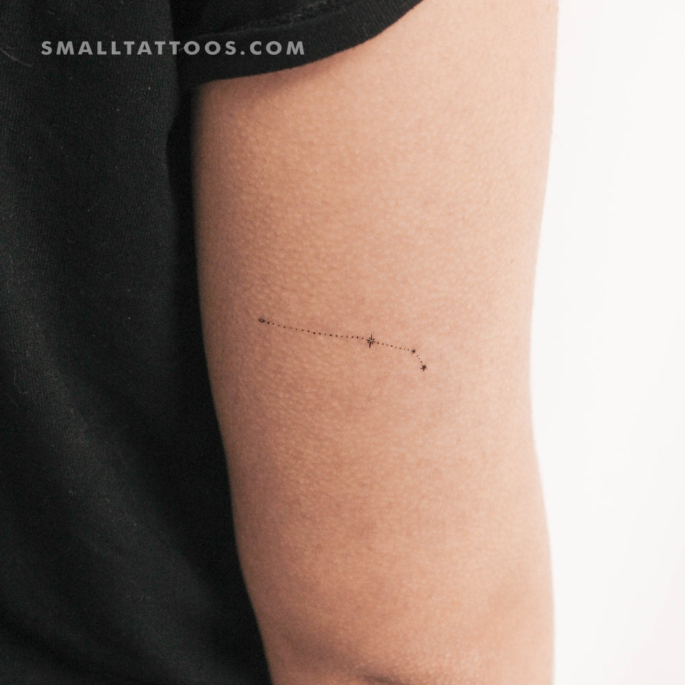 Tatuaje temporal de la constelación de Aries (puntos) - Juego de 3