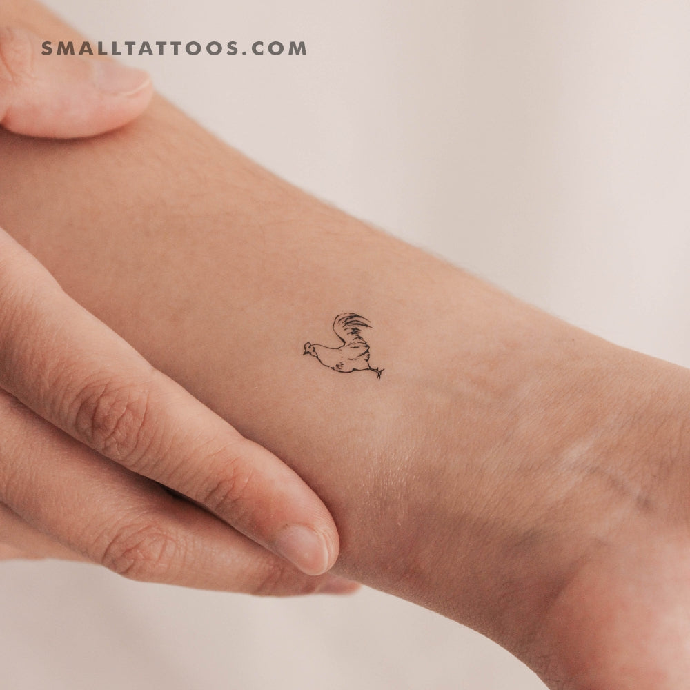 Tiny Rooster Temporary Tattoo (Set of 3)