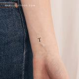 T Uppercase Serif Letter Temporary Tattoo (Set of 3)