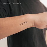 1958 Birth Year Temporary Tattoo (Set of 3)