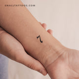 Old English Number 7 Temporary Tattoo (Set of 3)