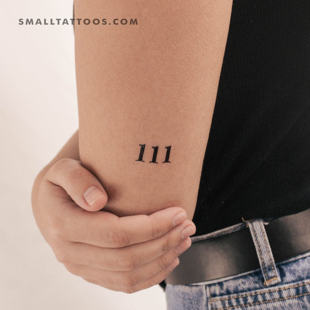 Tatuaje temporal del número angelical 111 (juego de 3)