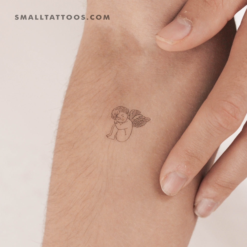 Tatuaje temporal de querubín (juego de 3)