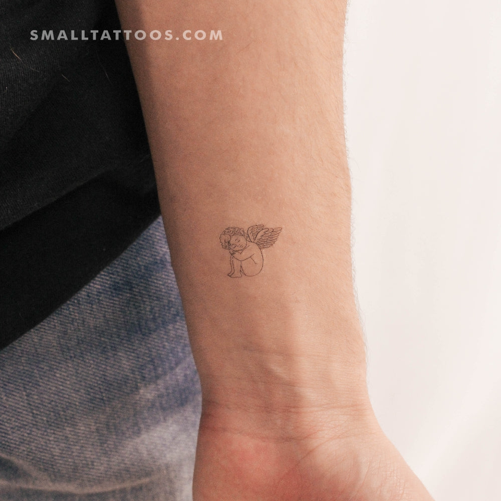 Tatuaje temporal de querubín (juego de 3)