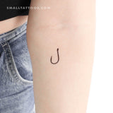 Fish Hook Temporary Tattoo (Set of 3)