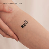 888 Angel Number Temporary Tattoo (Set of 3)