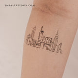 NYC Skyline Temporary Tattoo - Set of 3