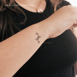 Rihanna Pisces Symbol Temporary Tattoo - Set of 3