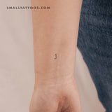 J Lowercase Typewriter Letter Temporary Tattoo (Set of 3)