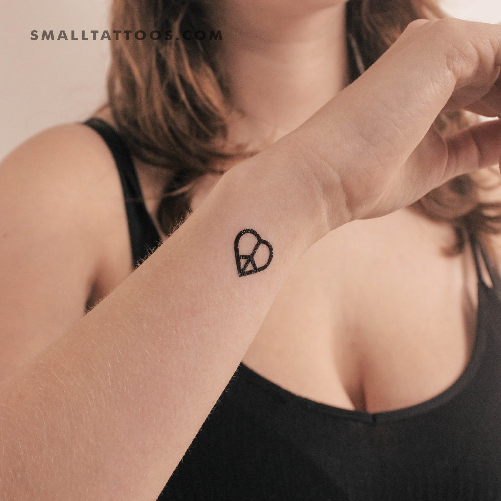 Love and Peace Symbol Temporary Tattoo (Set of 3), image size:1000x1000