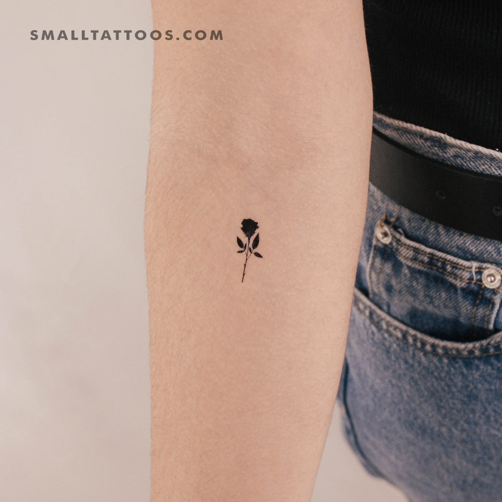 Tatuaje temporal de rosa negra de 1991.ink (juego de 3)