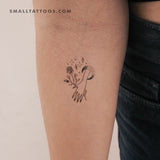 Flower Holding Moon Hand Temporary Tattoo by Tukoi (Set of 3)