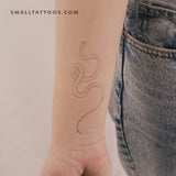 Harmlessberry's Fine Line Snake Temporary Tattoo (Set of 3)