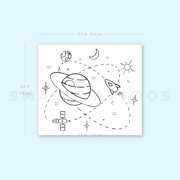 Small Galaxy Temporary Tattoo by Cagri Durmaz (Set of 3)