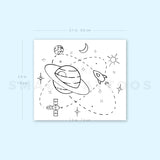 Small Galaxy Temporary Tattoo by Cagri Durmaz (Set of 3)