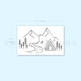 Mountain Cabin Temporary Tattoo by Cagri Durmaz (Set of 3)