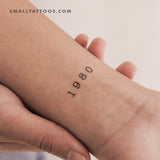1980 Birth Year Temporary Tattoo (Set of 3)