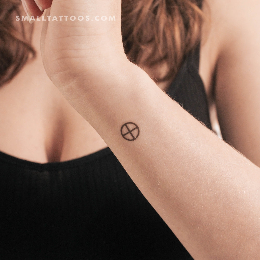 Earth Planet Symbol Temporary Tattoo (Set of 3)