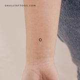 O Uppercase Typewriter Letter Temporary Tattoo (Set of 3)