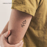 Keep Calm And Carry On Temporary Tattoo (Set of 3)