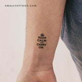 Keep Calm And Carry On Temporary Tattoo (Set of 3)