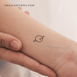 Flying Around Saturn Temporary Tattoo - Set of 3
