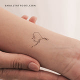 Alaska Map Outline Temporary Tattoo (Set of 3)