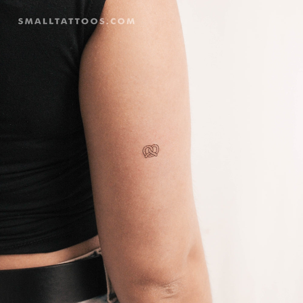Tatuaje temporal de pretzel pequeño (juego de 3)