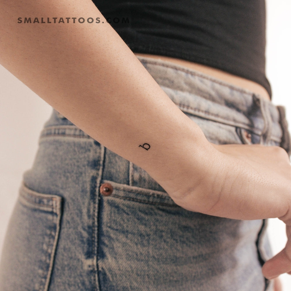 Tatuaje temporal de la letra B minúscula de máquina de escribir (juego de 3)