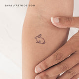 Water Rabbit Temporary Tattoo - Set of 3