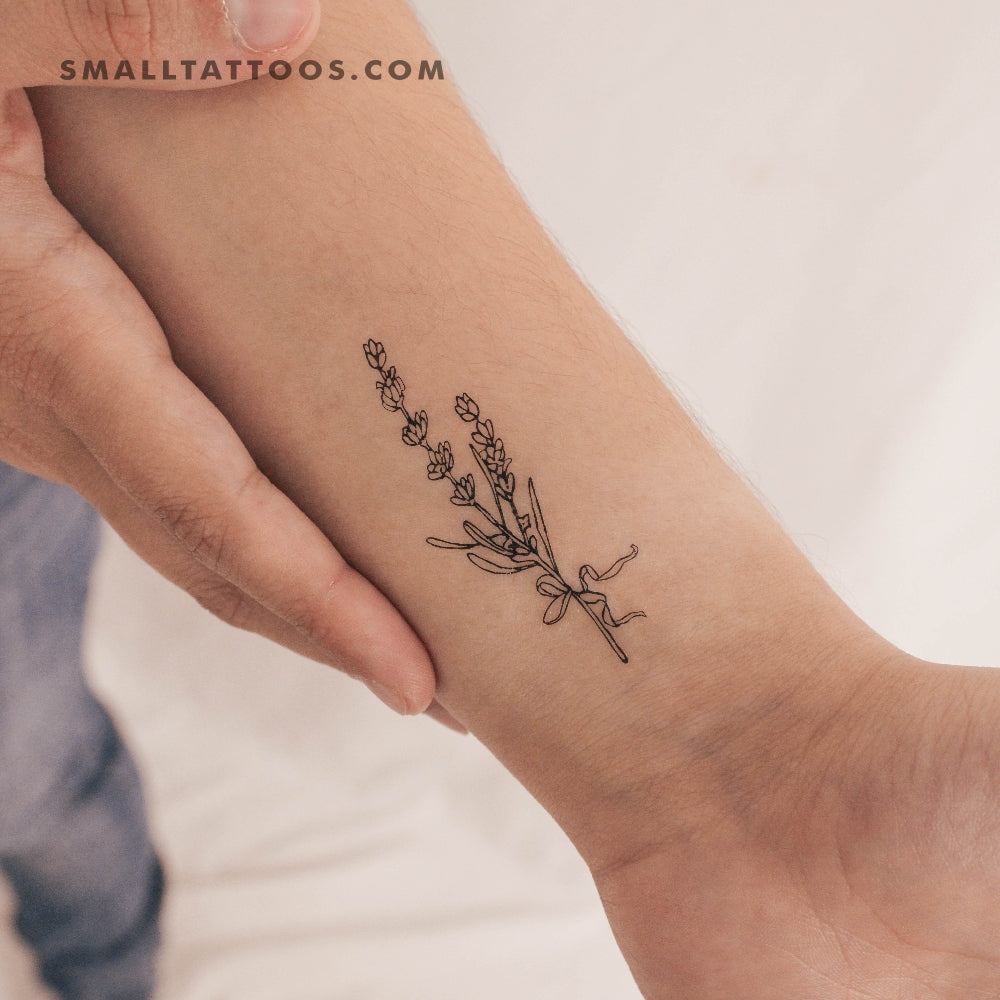 small lavender flower tattoo Lavender Temporary Tattoo (Set of 3)