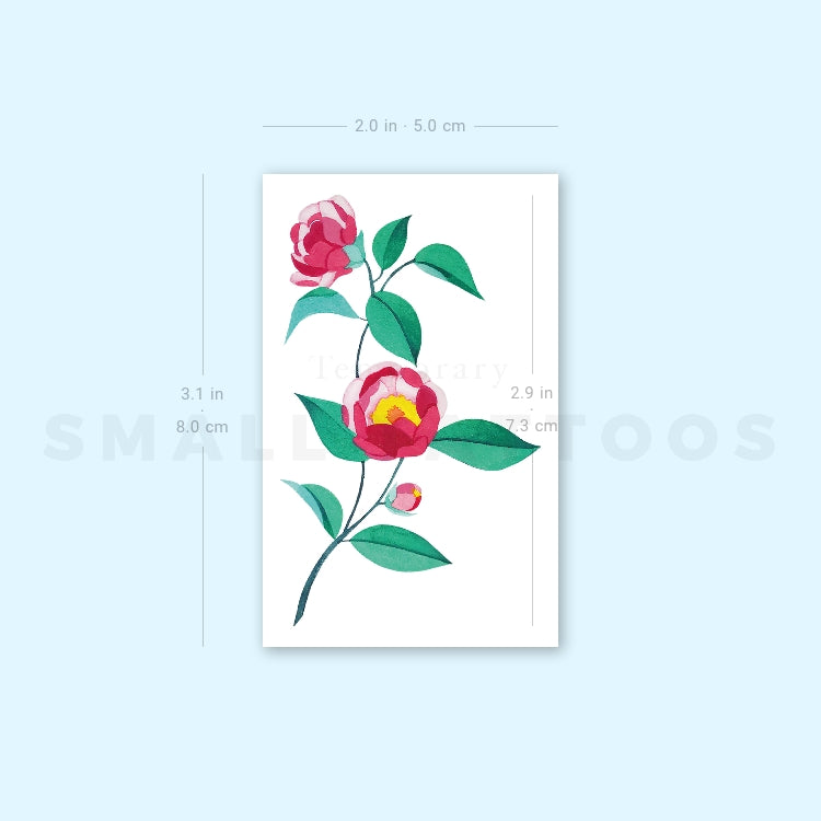 Pink Peony Temporary Tattoo by Zihee (Set of 3)