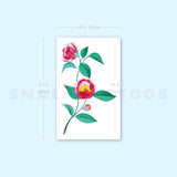 Pink Peony Temporary Tattoo by Zihee (Set of 3)
