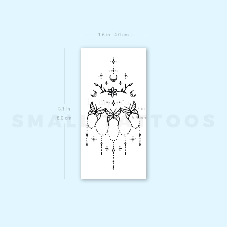 Tatuaje temporal de mariposa en la muñeca de Tukoi (juego de 3)