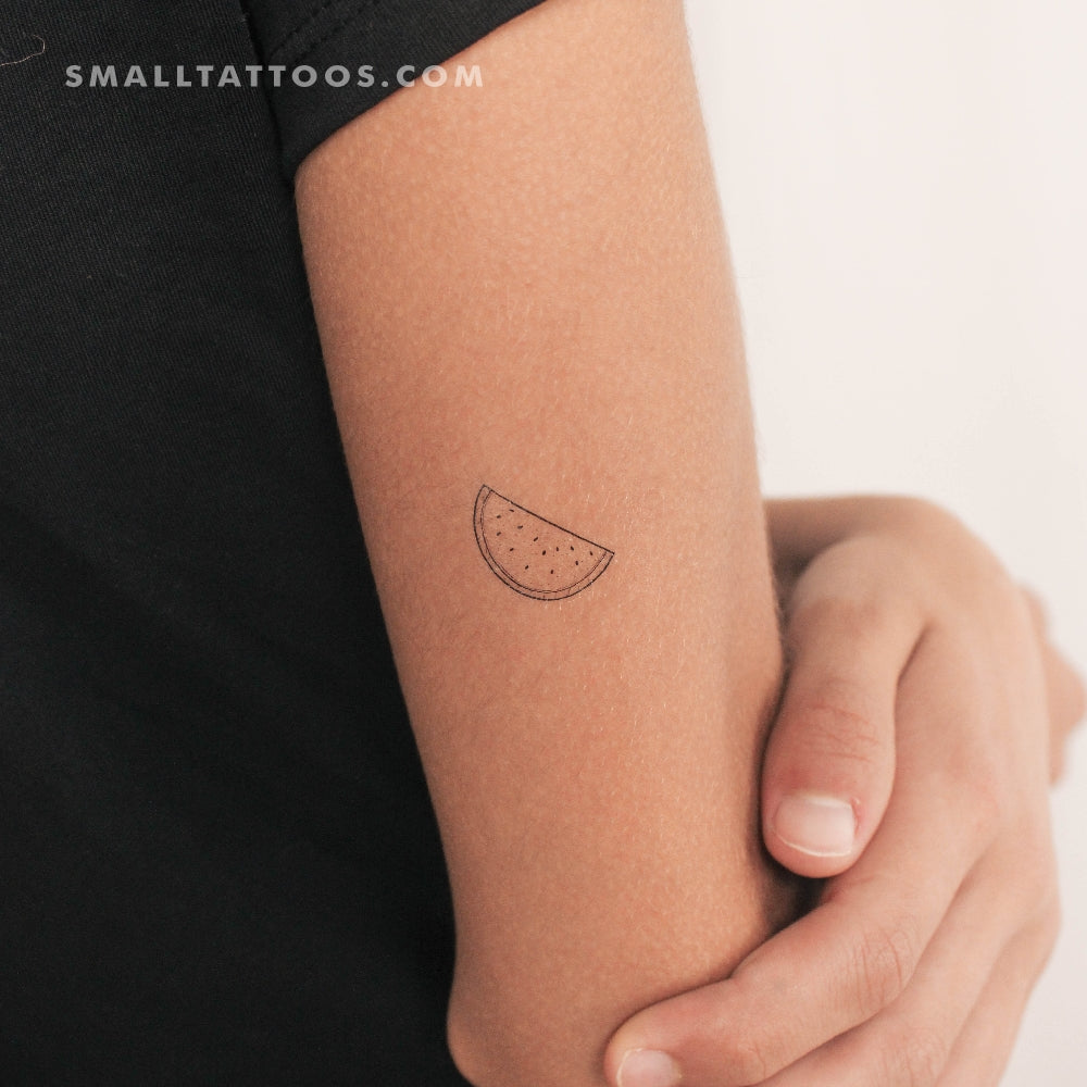 Tatuaje temporal de sandía de línea fina (juego de 3)