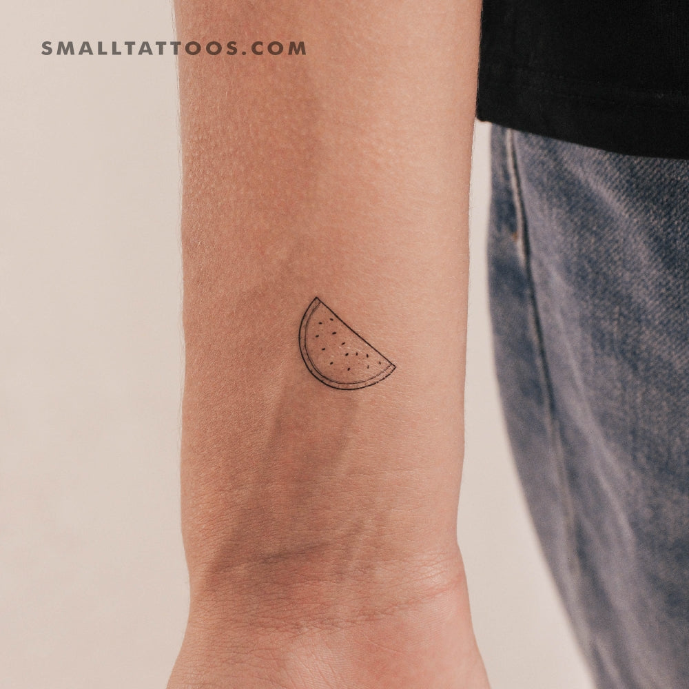 Tatuaje temporal de sandía de línea fina (juego de 3)