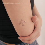 Airplane Outline Temporary Tattoo (Set of 3)
