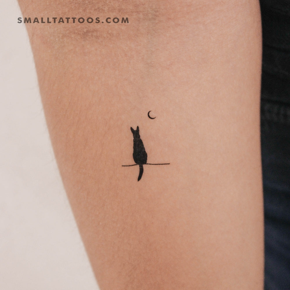 Tatuaje temporal de perro y luna (juego de 3)