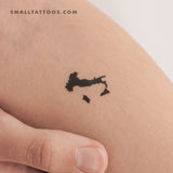 Small Italy Map Temporary Tattoo (Set of 3)
