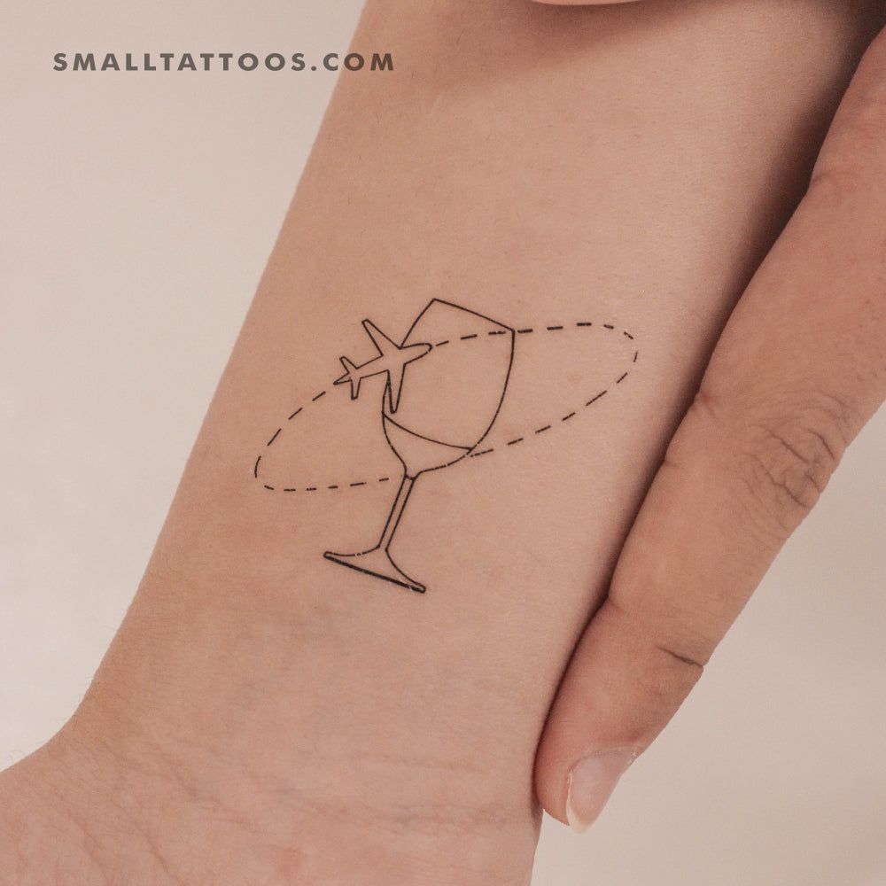 Wine Traveller Temporary Tattoo by Cagri Durmaz (Set of 3)