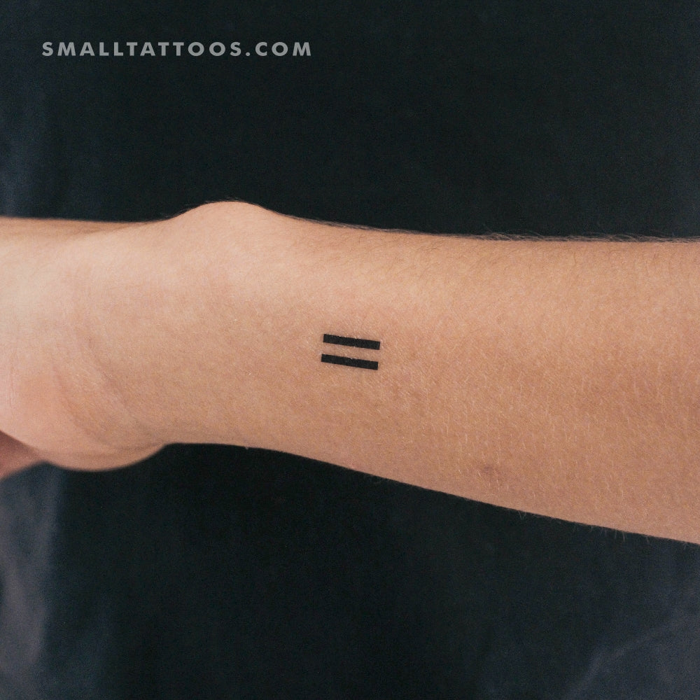 Tatuaje temporal del signo igual (juego de 3)